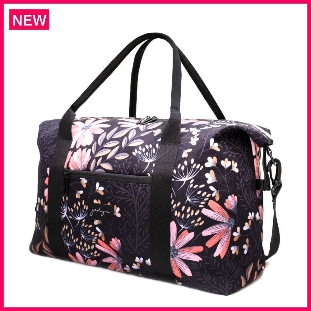 Weekender Duffel Bag, Gym Tote with Trolley Sleeve, 18x12x8 Inches